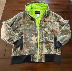 Mossy Oak Pursuits Camo Hooded Quilted Line Jacket Coat XL Breakup INfinity $129